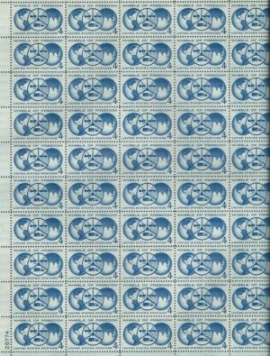 Mint Sheet USA 1960 SC1162SH Globe, Steering Wheel with Tractor, Car and Truck Dark blue 4 Cent 1960 Full Sheet**STOCK IMAGE**