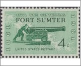 Mint Stamp USA 1961 SC1178 Sea Coast Gun of 1861 in Fort Sumter Light green 4 Cent 1961**STOCK IMAGE**