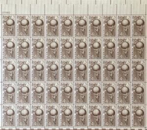 Mint Sheet USA 1961 SC1189SH Basketball and Hoop Brown 4 Cent 1961 Full Sheet**STOCK IMAGE**
