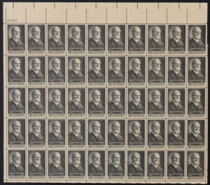 Mint Sheet USA 1962 SC1195SH Charles Evans Hughes, Chief Justice of the Supreme Court Black 4 Cent 1962 Full Sheet**STOCK IMAGE**