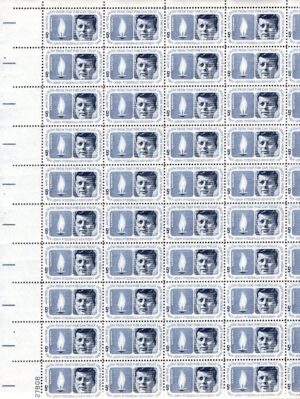 Mint Sheet USA 1964 SC1246SH John F. Kennedy and Eternal Flame Grey blue,Blue grey 5 Cent 1964 Full Sheet**STOCK IMAGE**