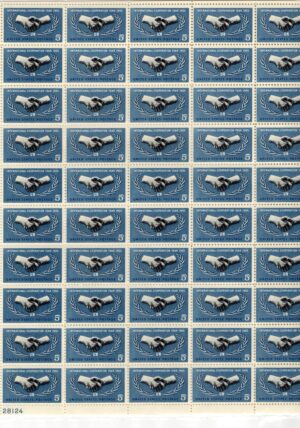 Mint Sheet USA 1965 SC1266SH International Cooperation Year Dull blue 5 Cent 1965 Full Sheet**STOCK IMAGE**