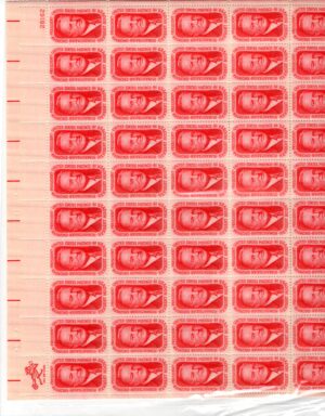 Mint Sheet USA 1965 SC1269SH President Herbert Clark Hoover, (1874-1964) Pink red 5 Cent 1965 Full Sheet**STOCK IMAGE**