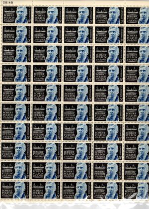 Mint Sheet USA 1965 SC1270SH Robert Fulton and the Clermont Blue,Black 5 Cent 1965 Full Sheet**STOCK IMAGE**
