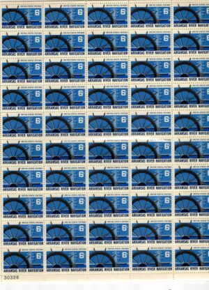Mint Sheet USA 1968 SC1358SH Arkansas River Navigation Multicolor 6 Cent 1968 Full Sheet**STOCK IMAGE**