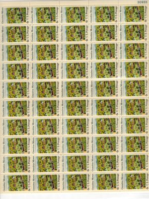 Mint Sheet USA 1969 SC1370SH July 4th by Grandma Moses Multicolor 6 Cent 1969 Full Sheet**STOCK IMAGE**