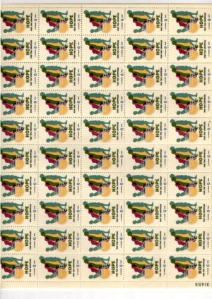 Mint Sheet USA 1969 SC1385SH Hope for The Crippled Multicolor 6 Cent 1969 Full Sheet**STOCK IMAGE**