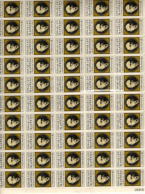 Mint Sheet USA 1970 SC1405SH Edgar Lee Masters (1869-1950), Poet Black,Olive bistre 6 Cent 1970 Full Sheet**STOCK IMAGE**