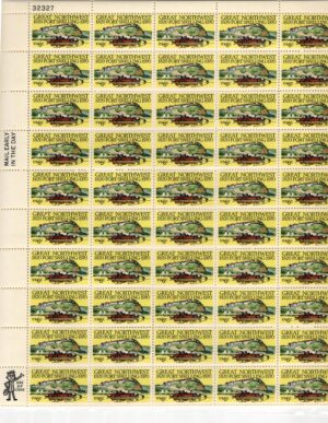 Mint Sheet USA 1970 SC1409SH Fort Snelling Keelboat and Tepees Multicolor 6 Cent 1970 Full Sheet**STOCK IMAGE**