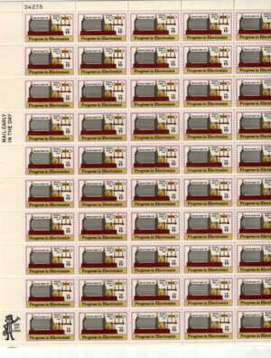 Mint Sheet USA 1973 SC1500SH Marconi's Spark Coil and Spark Gap Multicolor 6 Cent 1973 Full Sheet**STOCK IMAGE**