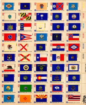Mint Sheet USA 1976 SC1682a American Bicentennial Issue Sheet of 50 Multicolor 50 Cent 1976**STOCK IMAGE**