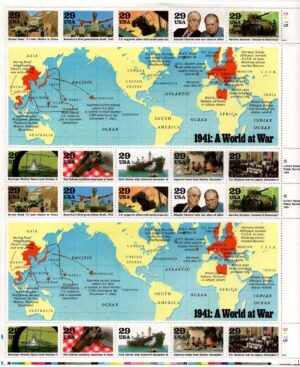 Mint Sheet USA 1991 SC2559SH World War II Events of 1941 Multicolor 10 Cent 1991 Pane of 20**STOCK IMAGE**