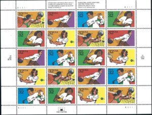 Mint Sheet USA 1995 SC2961SH Recreational Sports 32 Cent 1995 Full Sheet**STOCK IMAGE**
