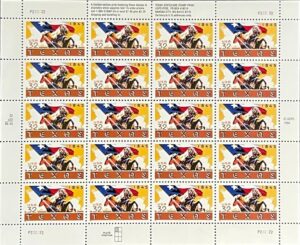 Mint Sheet USA 1995 SC2968SH Texas Statehood Multicolor 32 Cent 1995 Full Sheet**STOCK IMAGE**