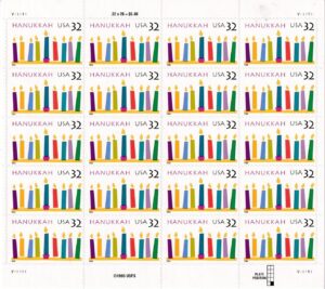 Mint Sheet USA 1996 SC3118SH Hanukkah Multicolor 32 Cent 1996 Full Sheet**STOCK IMAGE**