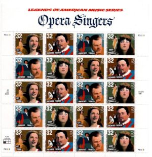 Mint Sheet USA 1997 SC3154-57 Opera Singers 1997 Sheet of 20**STOCK IMAGE**