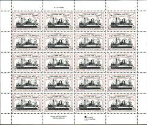 Mint Sheet USA 1998 SC3192SH Remember The Maine Red,Black 32 Cent 1998 Full Sheet**STOCK IMAGE**
