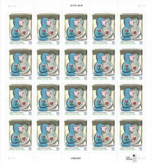 Mint Sheet USA 1998 SC3227SH Organ and Tissue Transplant 32 ¢ - Full Sheet**STOCK IMAGE**