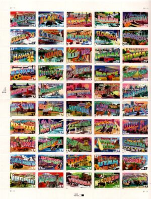 Mint Sheet USA 2002 SC3696-3754 Greetings from America 37¢ - Sheet of 50**STOCK IMAGE**