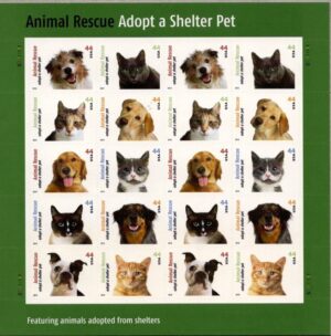 Mint Sheet USA 2010 SC4451-4460 Animal Rescue 2010 44 ¢ Pane of 20**STOCK IMAGE**