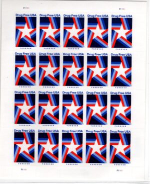 Mint Sheet USA 2020 SC5542SH Drug Free USA FOREVER º - No Face Value Multicolor Full Sheet**STOCK IMAGE**