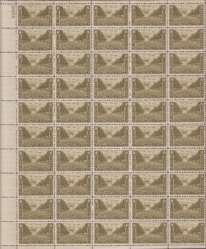Mint Sheet USA 1945 SC934SH United States Troops Passing the Arch of Triumph, Paris Olive 3 Cent 1945 Full Sheet**STOCK IMAGE**