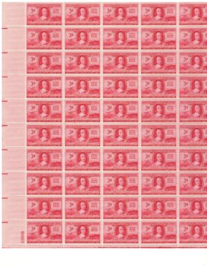 Mint Sheet USA 1948 SC971SH Peter Stuyvesant, Early and Modern Fire Engines Bright rose carmine 3 Cent 1948 Full Sheet**STOCK IMAGE**