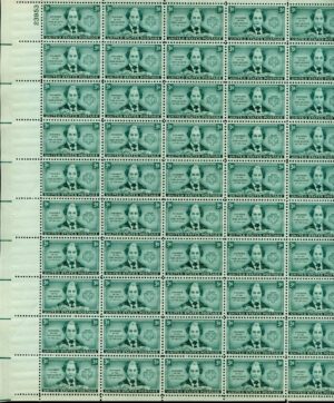 Mint Sheet USA 1948 SC974SH Juliette Gordon Low and Girl Scout Emblem Blue green 3 Cent 1948 Full Sheet**STOCK IMAGE**