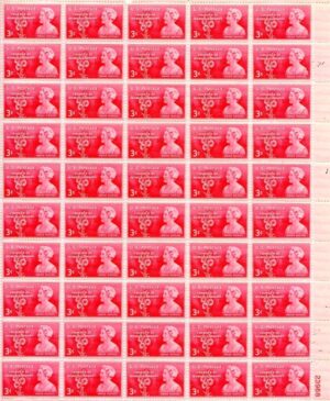 Mint Sheet USA 1948 SC977SH Moina Michael and Poppy Plant Pink 3 Cent 1948 Full Sheet**STOCK IMAGE**
