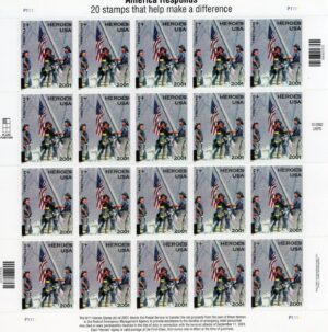 Mint Sheet USA 2002 SCB2SH Heroes of 2001 1st Class º - Sheet of 20**STOCK IMAGE**
