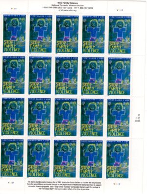 Mint Sheet USA 2003 SCB3SH Stop Family Violence 1st Class Pane of 20**STOCK IMAGE**