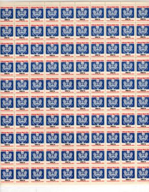 Mint Sheet USA 1983 SCO127SH Official Mail - Stylized eagle Multicolor 1 Cent 1983 Full Sheet**STOCK IMAGE**