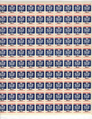 Mint Sheet USA 1983 SCO128SH Official Mail - Stylized eagle Multicolor 4 Cent 1983 Full Sheet**STOCK IMAGE**