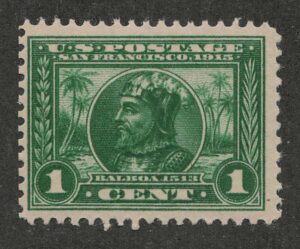 Mint Never Hinged Stamp USA 1913 SC397 Vasco Núñez de Balboa (1475-1519), Spanish conquistador Green 1 Cent 1913
