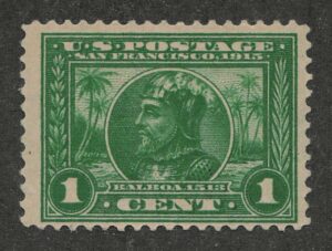 Mint Never Hinged Stamp USA 1913 SC397 Vasco Núñez de Balboa (1475-1519), Spanish conquistador Green 1 Cent 1913