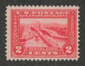 Mint Lightly Hinged Stamp USA 1913 SC398 Panama Canal locks (1914) Carmine 2 Cent 1913