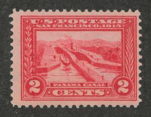 Mint Never Hinged Stamp USA 1913 SC398 Panama Canal locks (1914) Carmine 2 Cent 1913