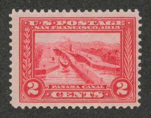 Mint Never Hinged Stamp USA 1913 SC398 Panama Canal locks (1914) Carmine 2 Cent 1913